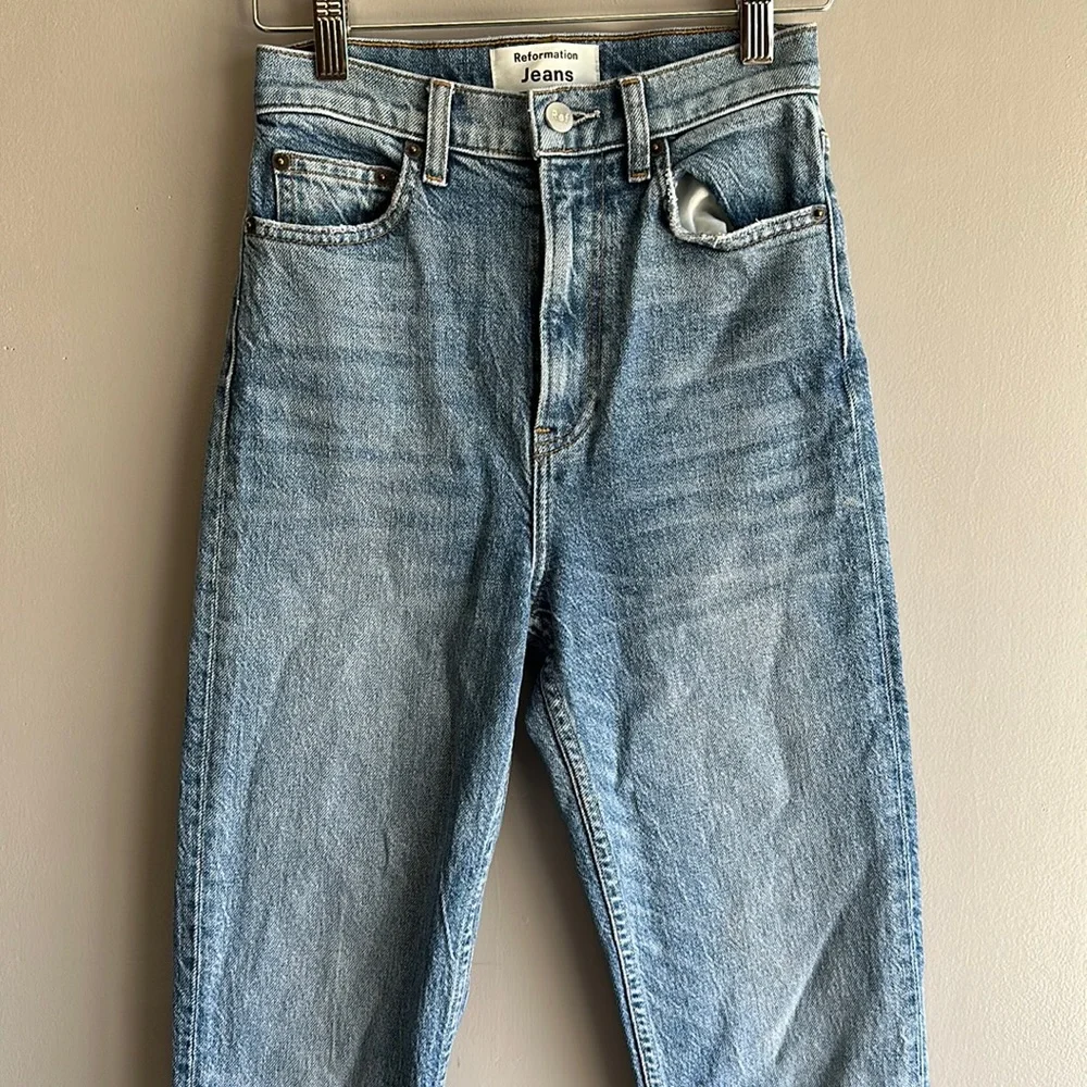 Reformation Jeans Cynthia High Rise Straight Jeans Size 23 - Picture 2 of 11